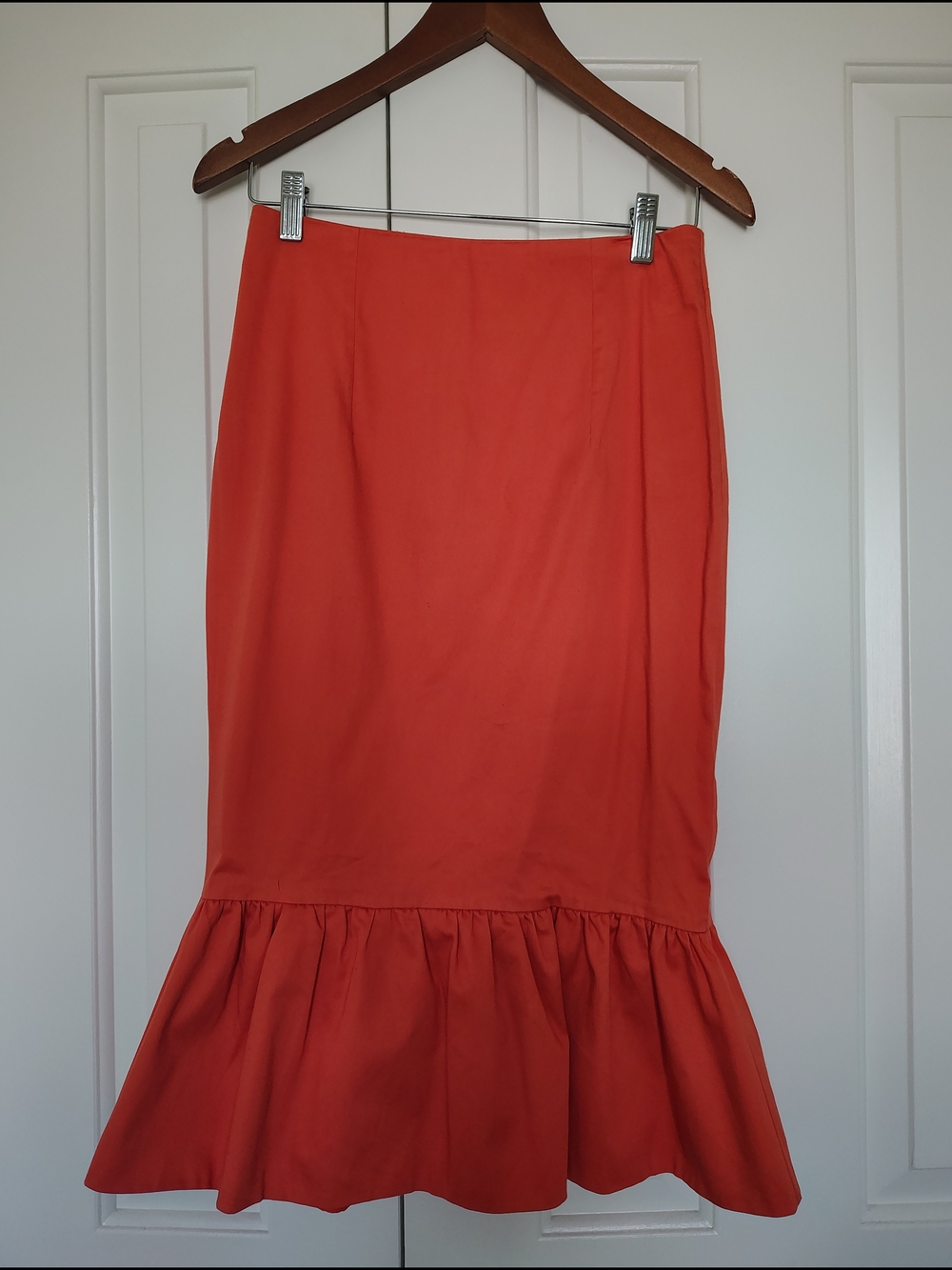 ASOS Coral/ Orange Midi Mermaid Skirt